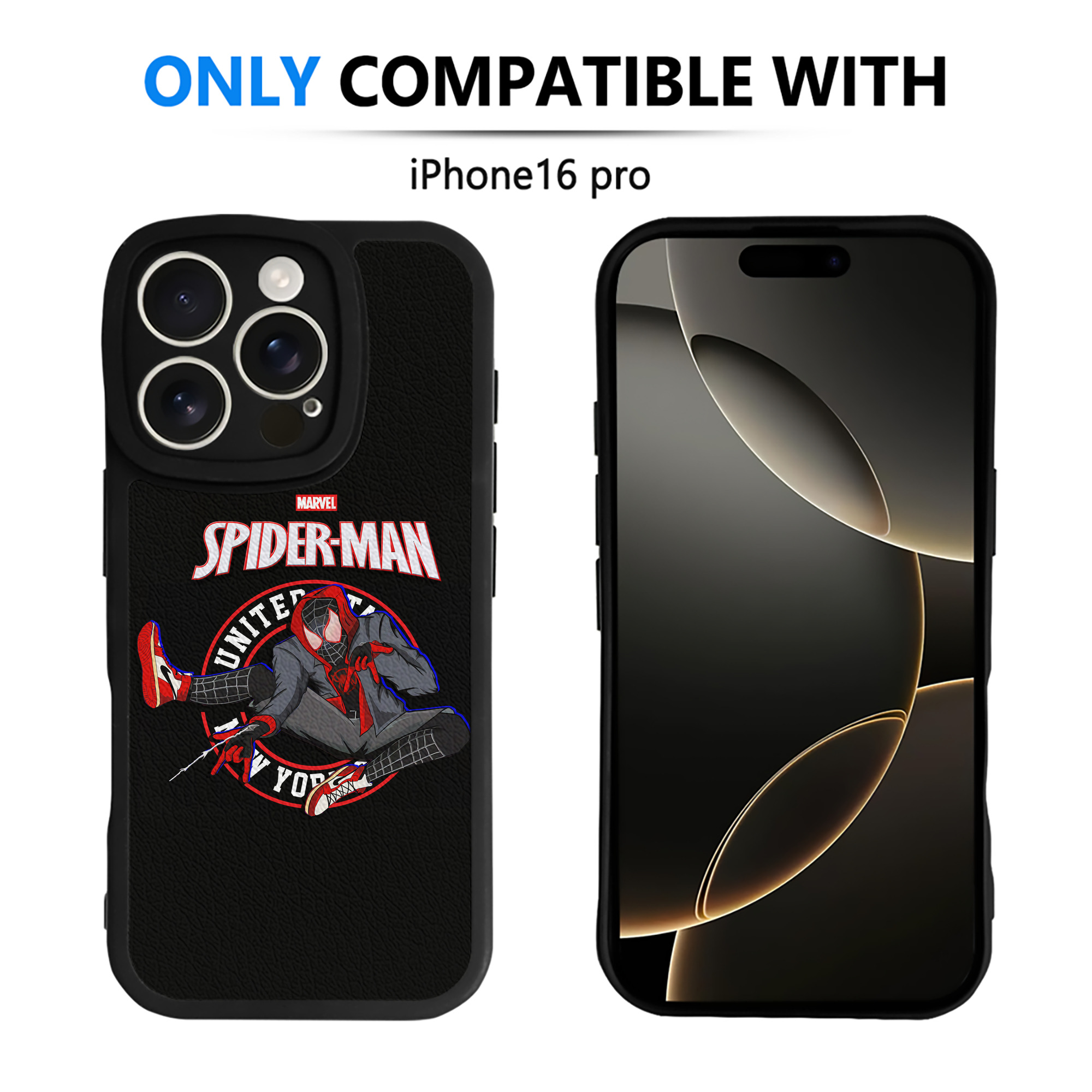Spider Man スパイダーマン 【iPhone 16シリーズ対応】シリコンスマホケース（レザー調） 材質：シリコン